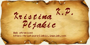 Kristina Pljakić vizit kartica